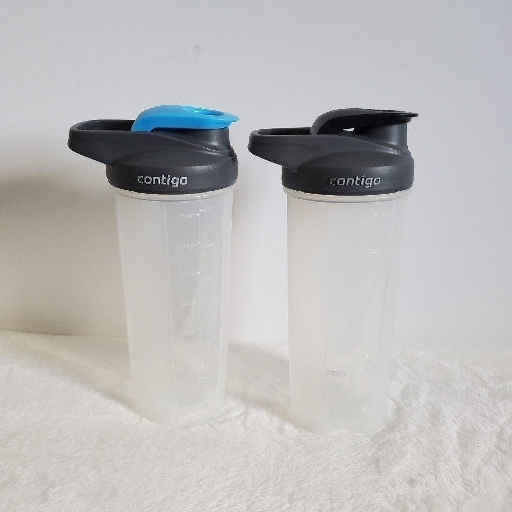Contigo Clear Gray Blue Shake & Go 24 Oz Bottles Set Of 2 - Picture 2 of 15